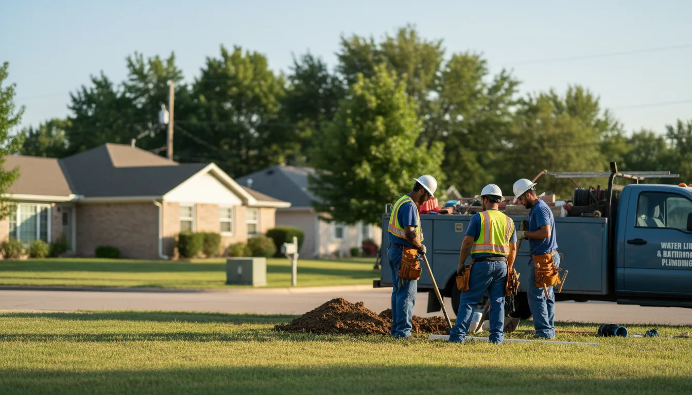 Residential water line and bathroom plumbing service in Chidester, AR